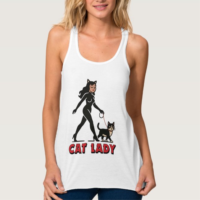 Regata Cat Lady - Tuxedo Cats Lover - Comic Art Graphic (Frente)