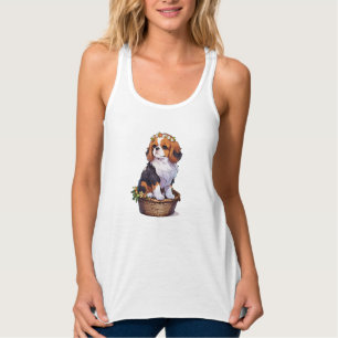Regata Cavalier King Charles basket com coroa