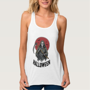 Regata Ceifador Halloween Arte de Gravura Vintage_1