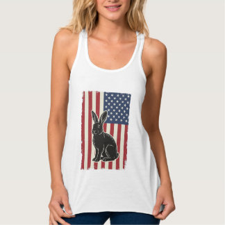 Regata Coelho Patriótico Bandeira Americana Gravura Vinta