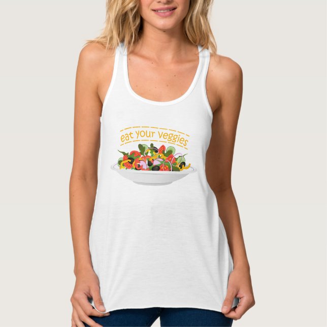 Regata Coma seus vegetais Cite salada fresca misturar tig (Frente)