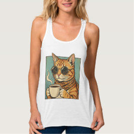 Regata Cool Cat Coffee Retro Style Design for Cat Lovers