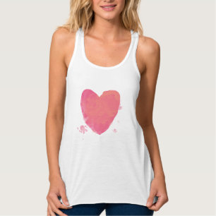 Regata Coração Cor de Água Rosa