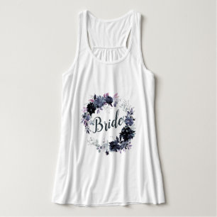 Regata Coroa de Aquarela Floral Noturna para Noivas da Mo