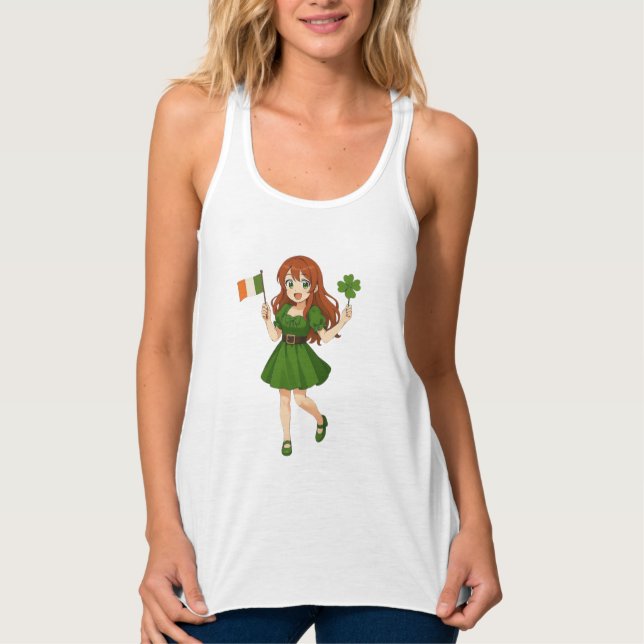 Regata Cute anime redhead Saint Patrick's Day (Frente)