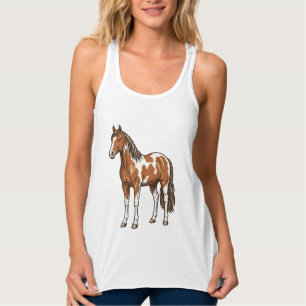 Regata Desenho Vetorial de Cavalo Pinto Gravado Antigo_1
