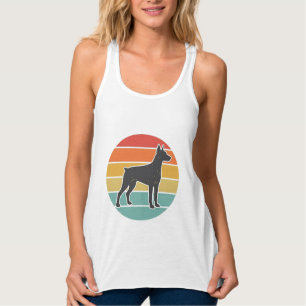 Regata Desenho Vetorial Silhueta Cachorro Vintage Pôr do 