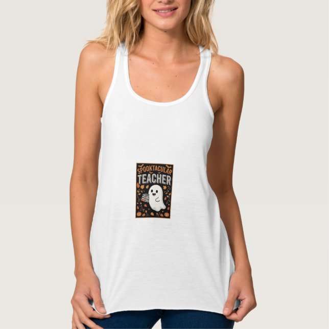 Regata Design de Fantasma de Halloween para Professores E (Frente)
