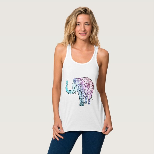 Regata Elegante Mandala Elephant : Artista utilizável (Frente Completa)