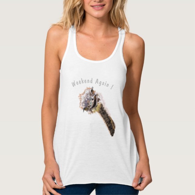 Regata Engraçado Ostrich Tank Topo (Frente)