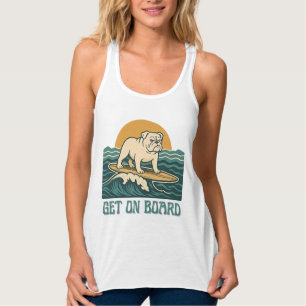 Regata Entrar a Bordo Cachorro Surfista Gráfico Retro Bul