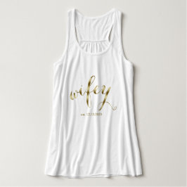 Regata Escrita elegante "wifey" do Ouro Honeymoon