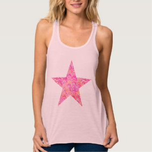 Regata estrela de onda abstrato - rosa, laranja e fúcsia