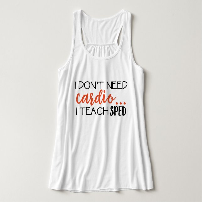 Regata Eu não preciso cardio-… Eu ensino APRESSADO (Frente do Design)