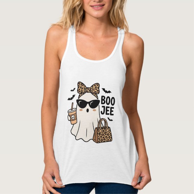 Regata Fantasma Boo Jee Halloween Arco de Leopardo Design (Frente)