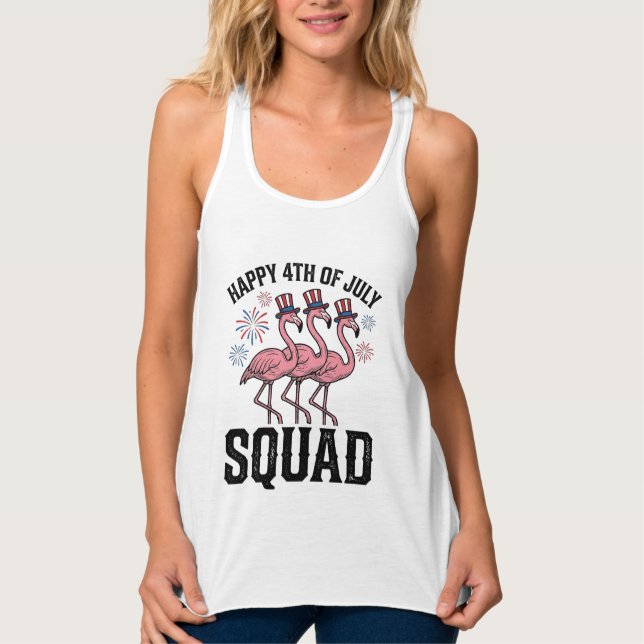 Regata Feliz 4 de Julho Flamingo Squad Vector Design_1 (Frente)