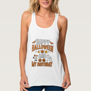 Regata Feliz Halloween E Meu Aniversário Design Vintage_1
