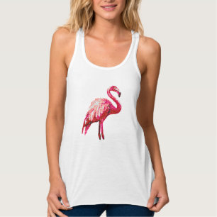 Regata Flamingo Tropical Impresso com Lantejoulas,