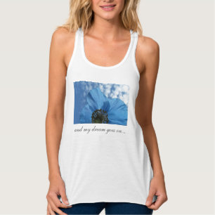 Regata Flor de POPPY AZUL Sonha com qualquer texto