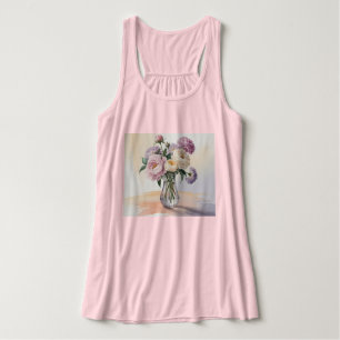 Regata Flores de Aquarela Pintando Fundo de Pêssego