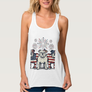 Regata Fogueira Patriótica Bulldog Desenho Vintage