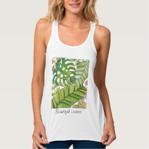 Regata Folhas Tropicais Bonitas Em Aquarela