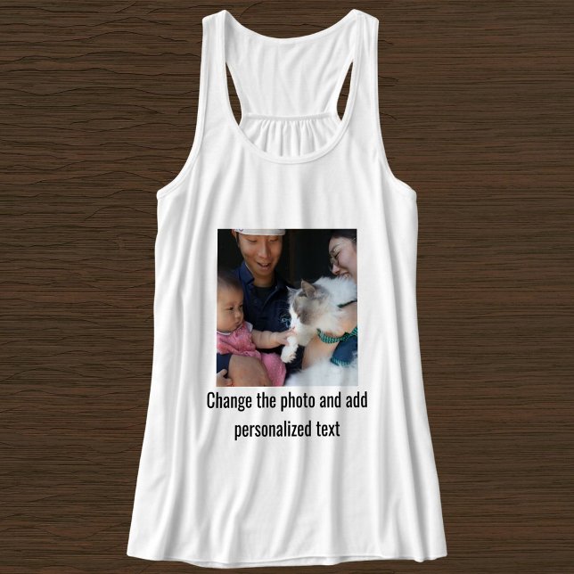 Regata Foto de Gato Preto e Branco Personalizada para Mãe (Criador carregado)