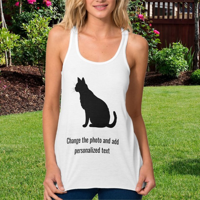 Regata Foto Personalizada de Gato Preto e Branco Mãe Famí (Criador carregado)