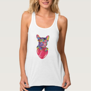 Regata French Bulldog with red heart colorful