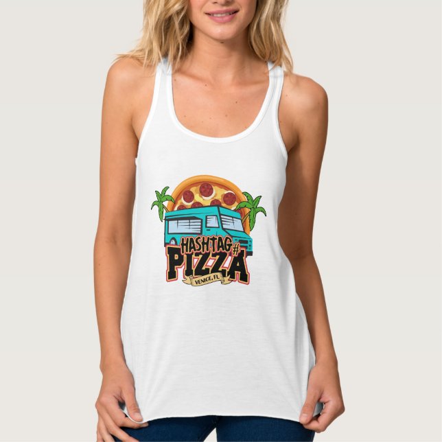 Regata Hashtag Pizza Racerback Topo (Frente)