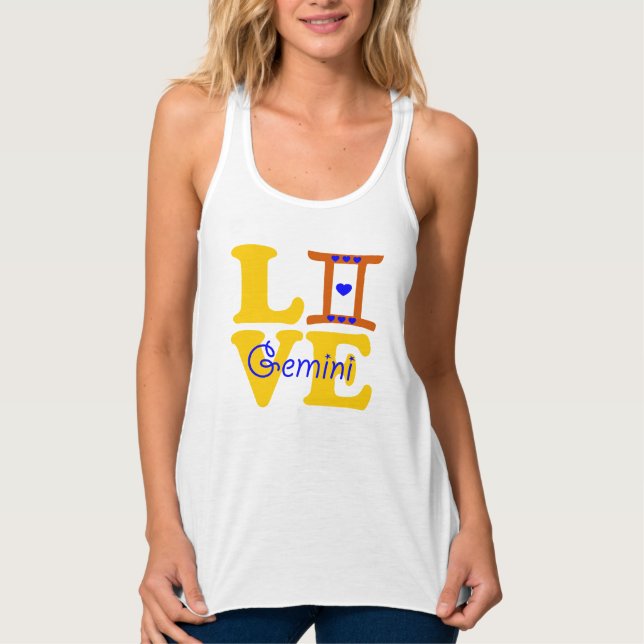 Regata ♊¨ 😍 I Love Gemini-Best-Zodiac Sinal Slim-ajustad (Frente)