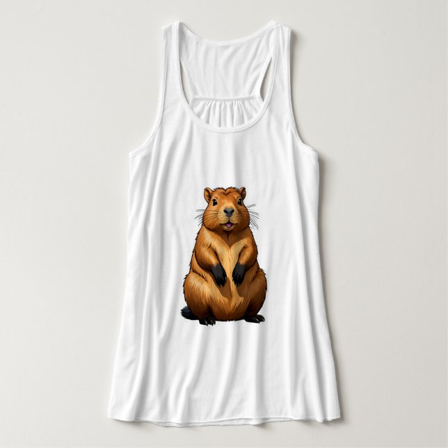 Regata Ilustração Animal da Capybara Rodent Cute (Frente do Design)