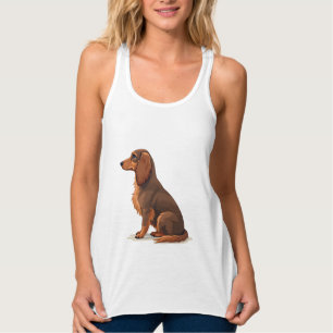 Regata Ilustração de cachorro Dachshund com pelo longo vi