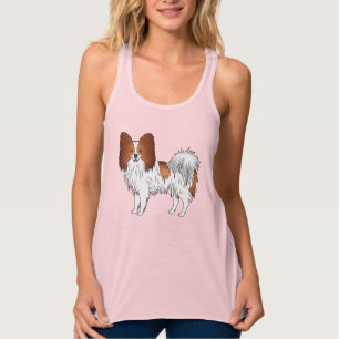 Regata Ilustração De Cão De Cartoon Red E White Papillon