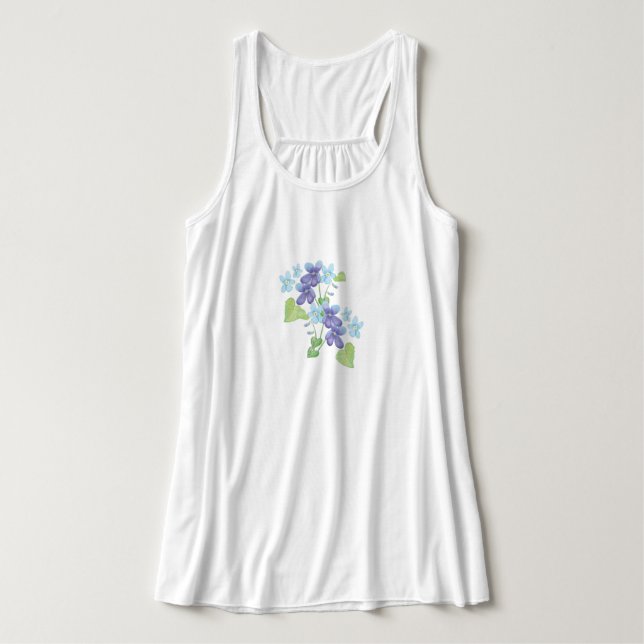 Regata Ilustração de Flores Violetas Selvagens (Frente do Design)
