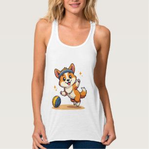 Regata Ilustração Vetorial de Cachorro Corgi Vintage Joga