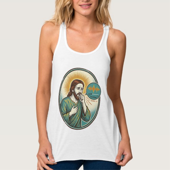 Regata Jesus Tossindo Nota de Voz de Áudio de Mensagem de (Frente)