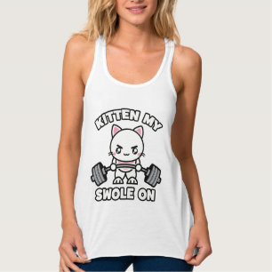 Regata KItten My Swole On, Workout Cat - Engraçado Gym