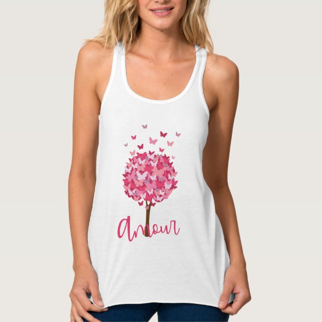 Regata Linda árvore borboleta Amour Tree Love Tree T (Frente)