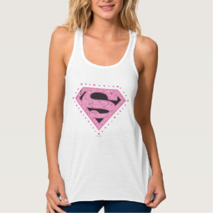 Regata Logotipo Distante da Supergirl Preto e Rosa