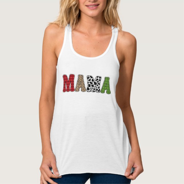 Regata Mama Natal Xadrez Estampa Design (Frente)