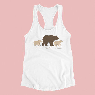 Regata Mama Urso Personalizada Com 2 Nomes de Filhos Pres