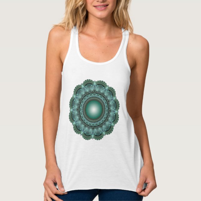 Regata Mandala fractal ornamentado brilhante (Frente)