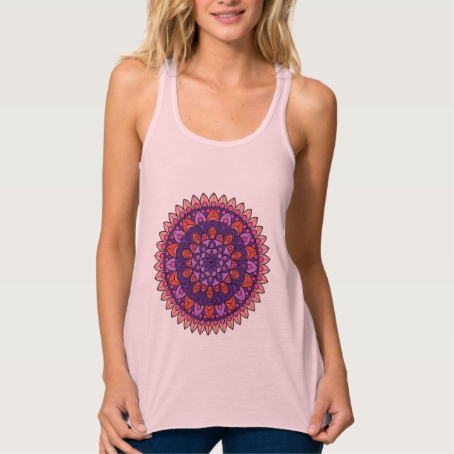 Regata Mandala roxa e rosa (Frente)