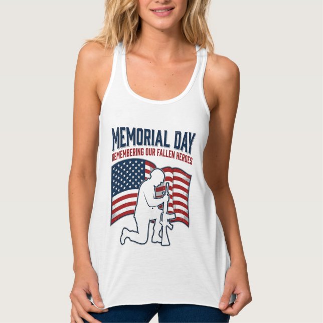 Regata Memorial Day Fallen Heroes Patriotic Soldier Shirt (Frente)