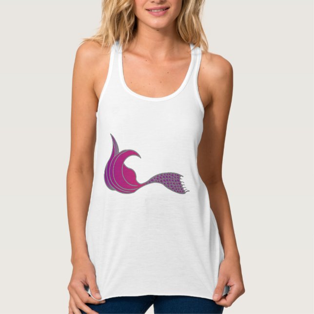 Regata Mermaid Tail em tons de rosa quente (Frente)