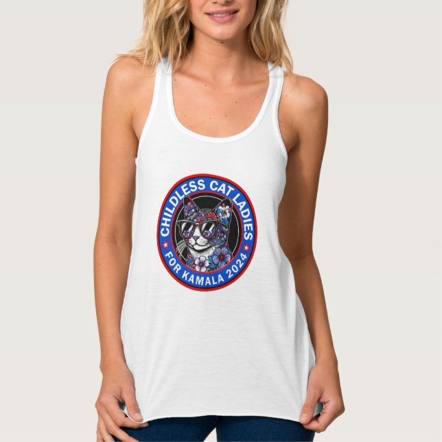 Regata Mulheres De Gato Sem Fios Votem Kamala US 2024 Dem (Frente)