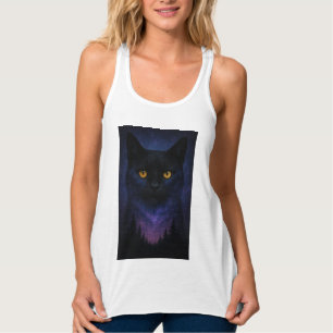 Regata Mystic Black Cat Starry Night Forest