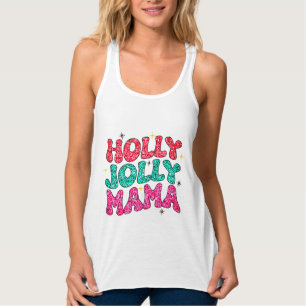 Regata Natal Holly Jolly Mama Modern Glitter Script