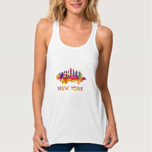 Regata Nova Iorque skyline brilhante colorido